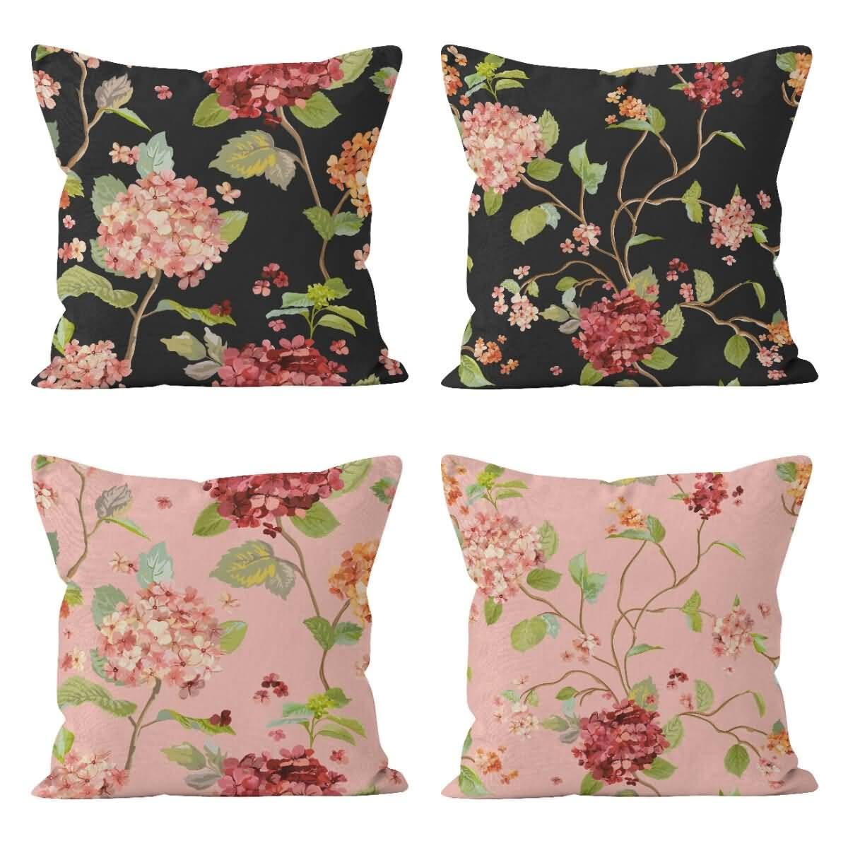 Linge housses de coussin de qualité supérieure CEVAN 50x50, taie décorative fleur en lin