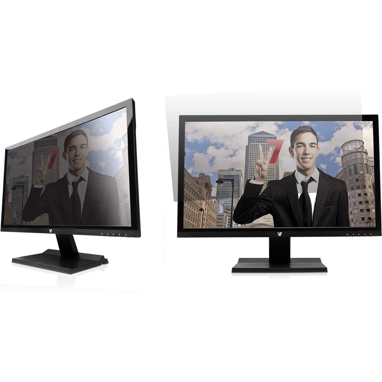 V7 PS19.0WA2-2N 19" Privacy Filter (16:10, 16.12 x 10.11 in / 40.94 x 25.68 cm, Cleaning Cloth, mounting Straps) matt/Glossy
