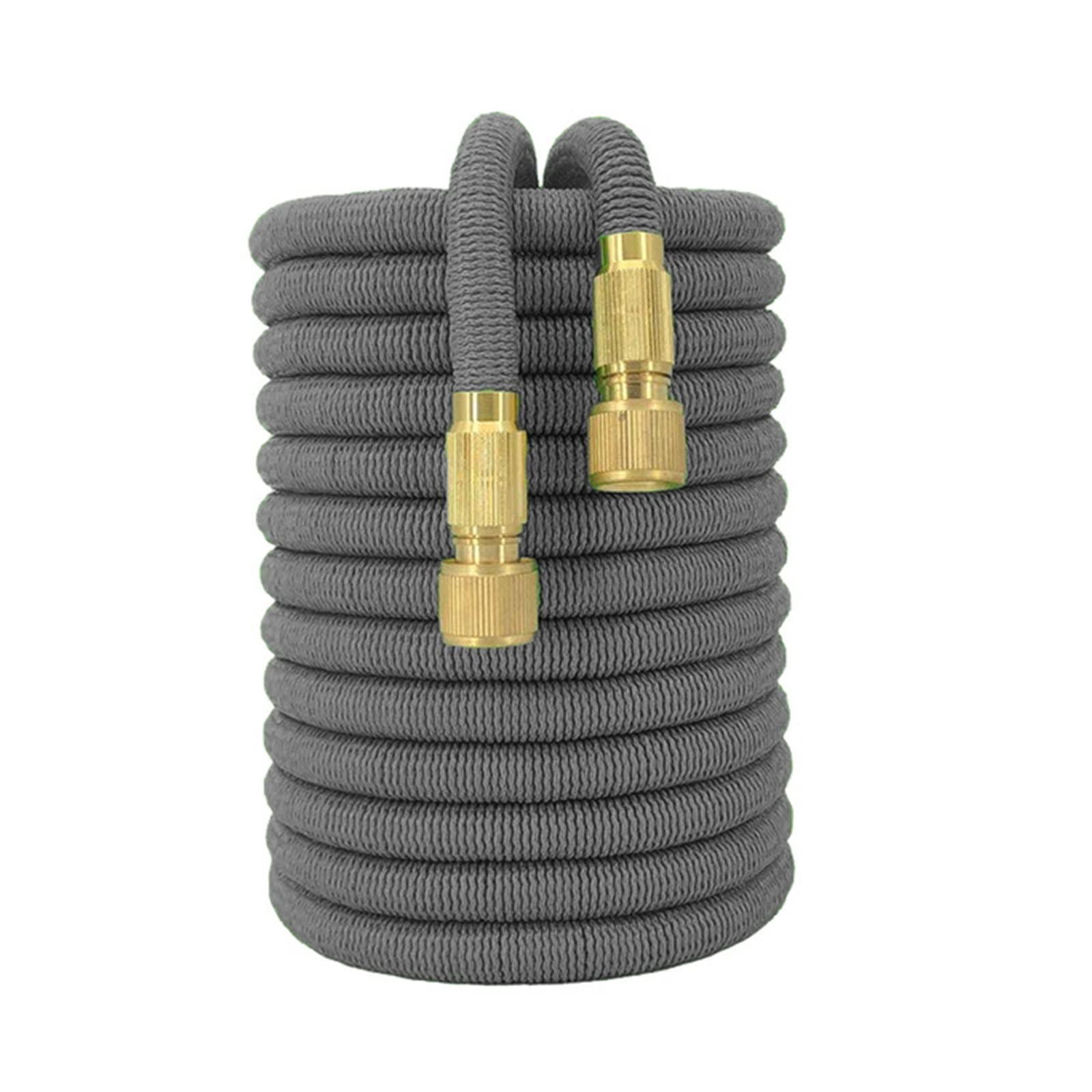 Wąż ogrodowy elastyczny wąż do podlewania ogrodu podwójna lateksowa wysokociśnieniowa myjnia samochodowa ogrody dostarcza nawadnianie PłYnny Obieg(Gray,1/2''_50FT-15M)