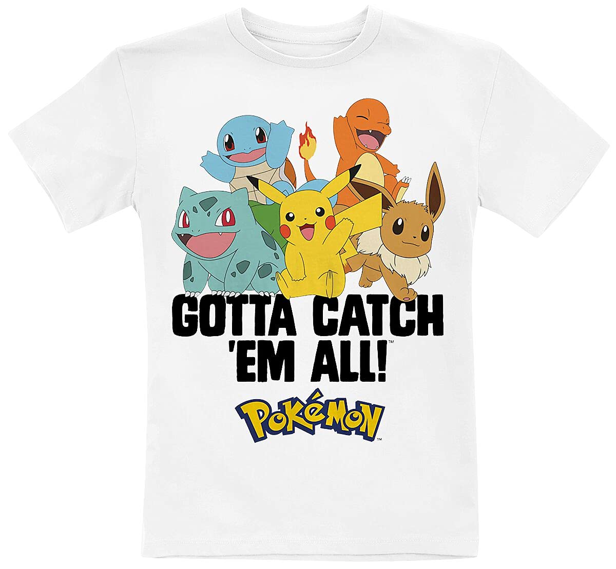 pokemon gotta catch 'em all! ピカチュウ Pokémon Kids Gotta Catch 'Em All Unisex T-Shirt White Anime