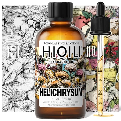 Image of HIQILI Helichrysum Fragrance Oil, DIY Skin Care & Body Product - 1 Fl Oz | Suitable for Essential Oil Diffuser, Candle & Soap Making, DIY Helichrysum Balm, Long-Lasting Scent