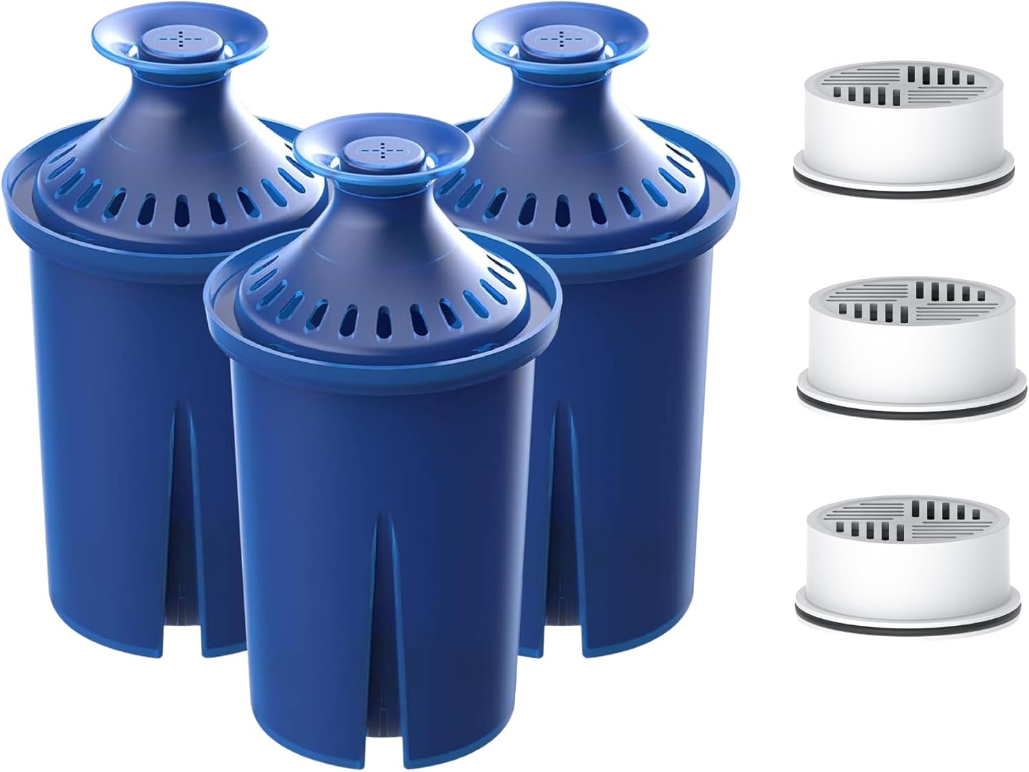 AQUA CREST Water Filter, Intended for Brita® Elite® Water Filter, Pitchers and Dispensers, 3 Pack, AQUA CREST Replacement for Lifestraw® Water Filter, Activated Carbon Filters, 3 Pack