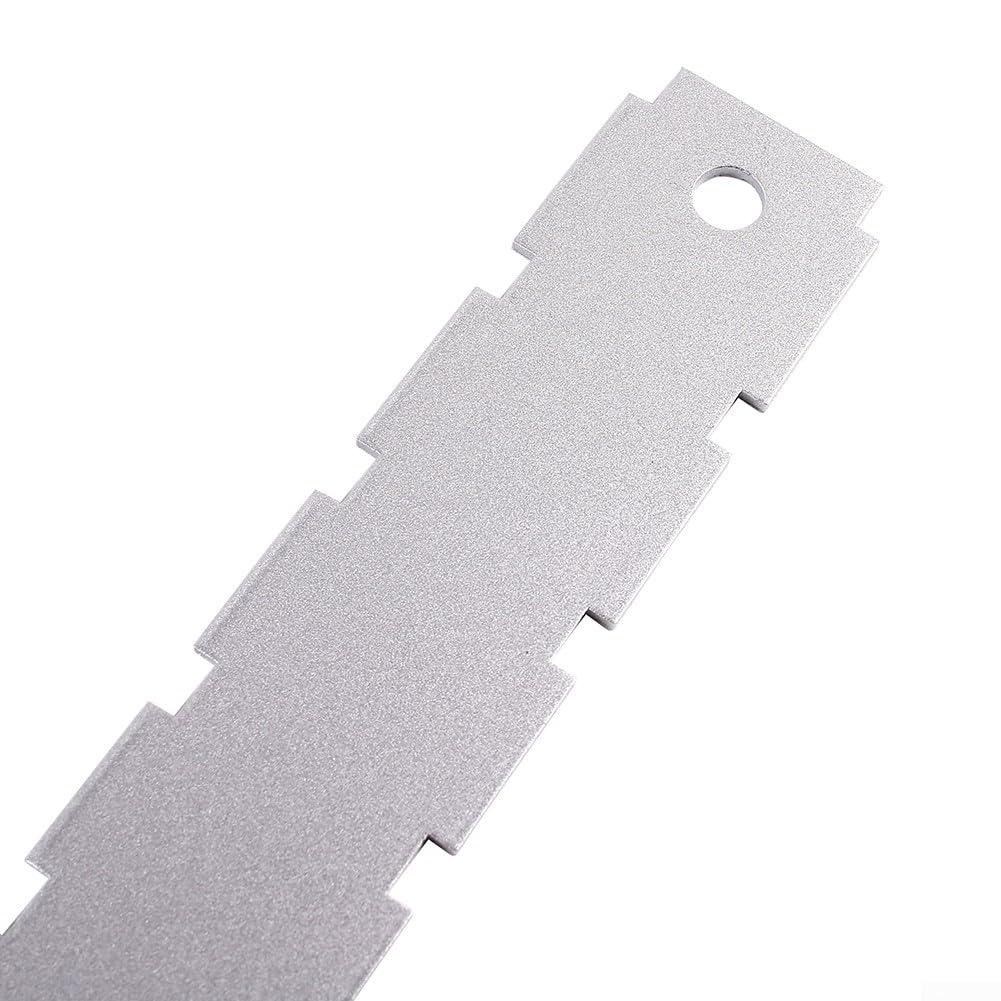 SPORTARC Règle de mesure du manche de guitare, manche de guitare crantée à bord droit pour frettes de guitare, outil de luthier de guitare (argenté), 1401328753