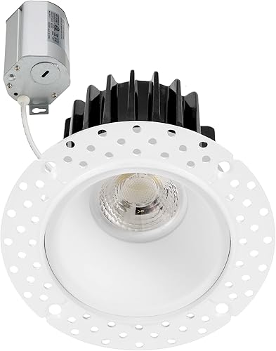 Maxxima Downlight LED empotrado ultrafino de 2 pulgadas sin marco antirreflejo, sin lata, clasificación IC, 600 lúmenes, 5 temperatura de color