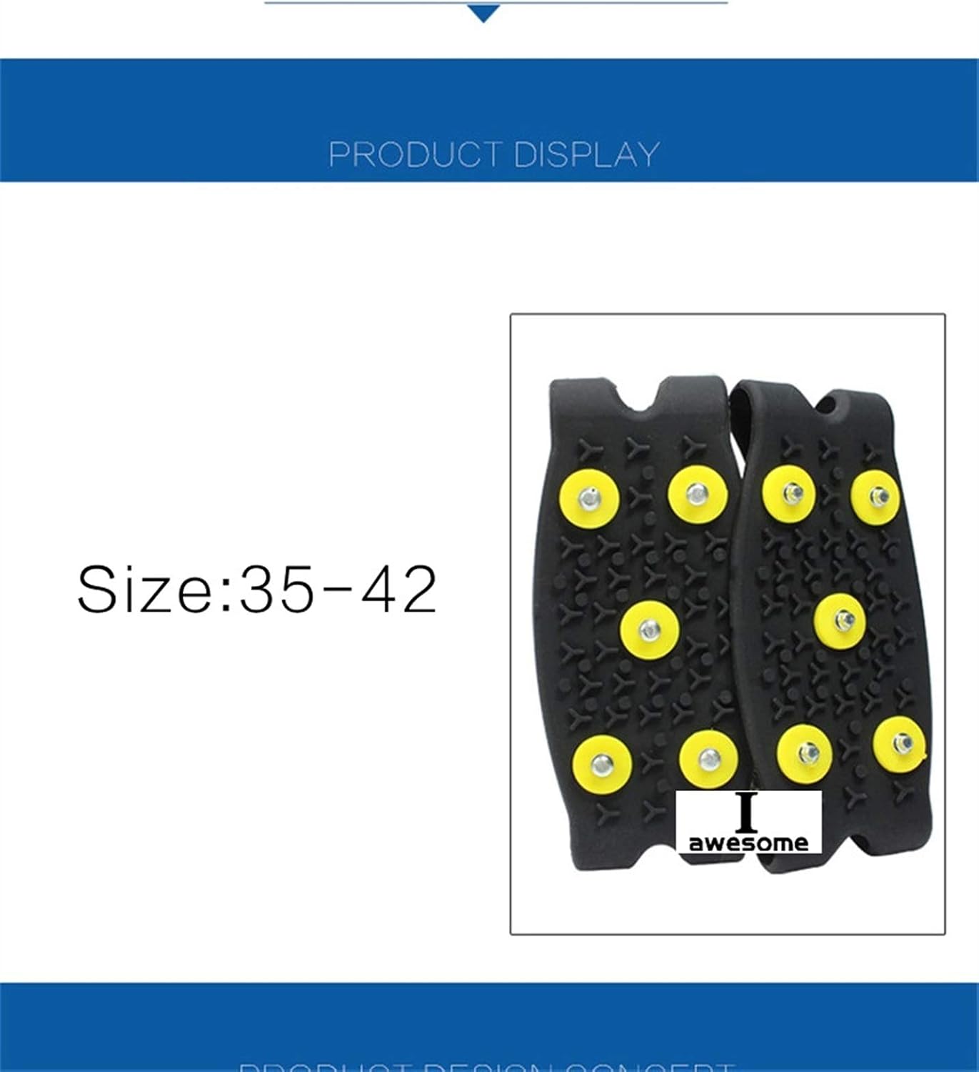 Ice Snow Grips 5-Stud Anti-Skid Shoe Spikes Snow Ice Gripper Hiking Climbing Anti Slip Spikes Grips Cleats Ice Grips for Shoes