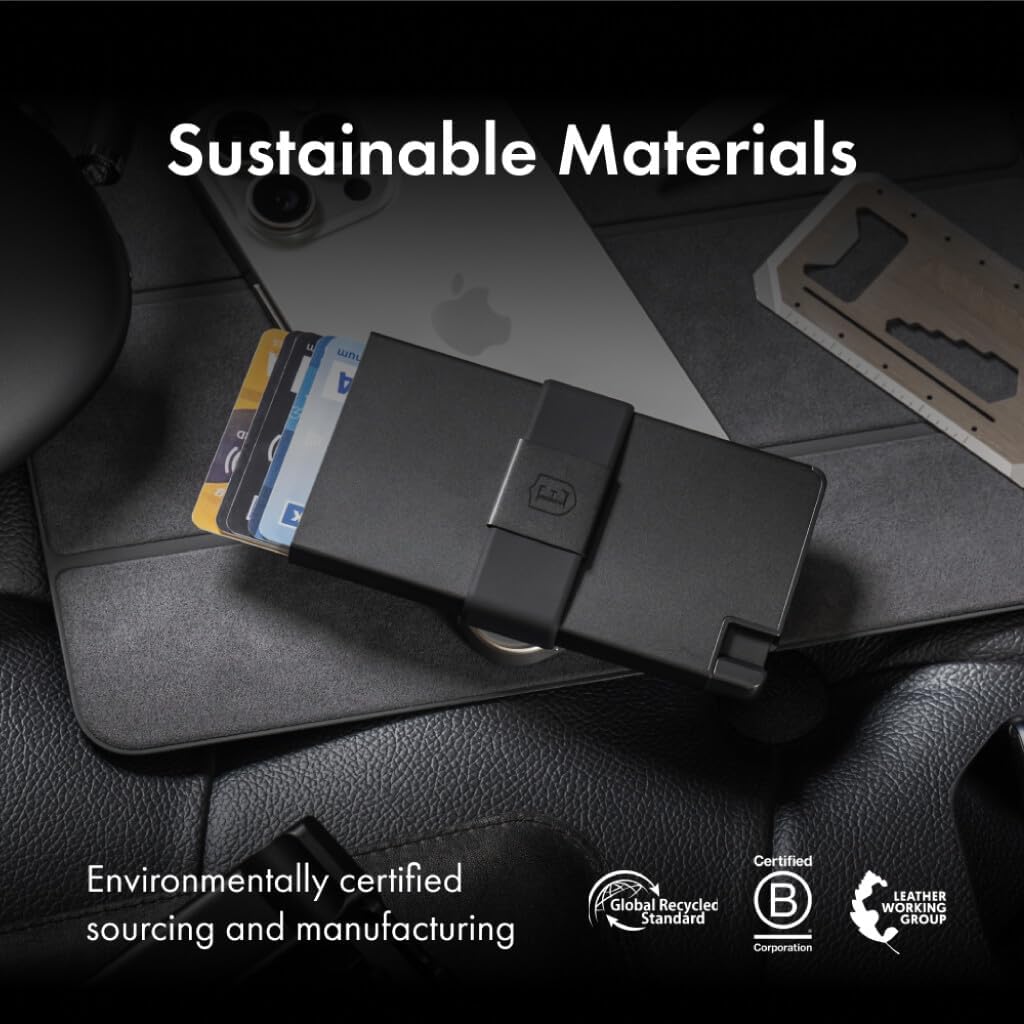 Ekster - Aluminum Cardholder Pro Wallet - All-Metal Aluminum Slim Wallet for Men - Fits 7 Cards,RFID Blocking Layer, Minimalist Wallet for Men,Push Button,Card Access,Expandable,Trackable(Jet Black)