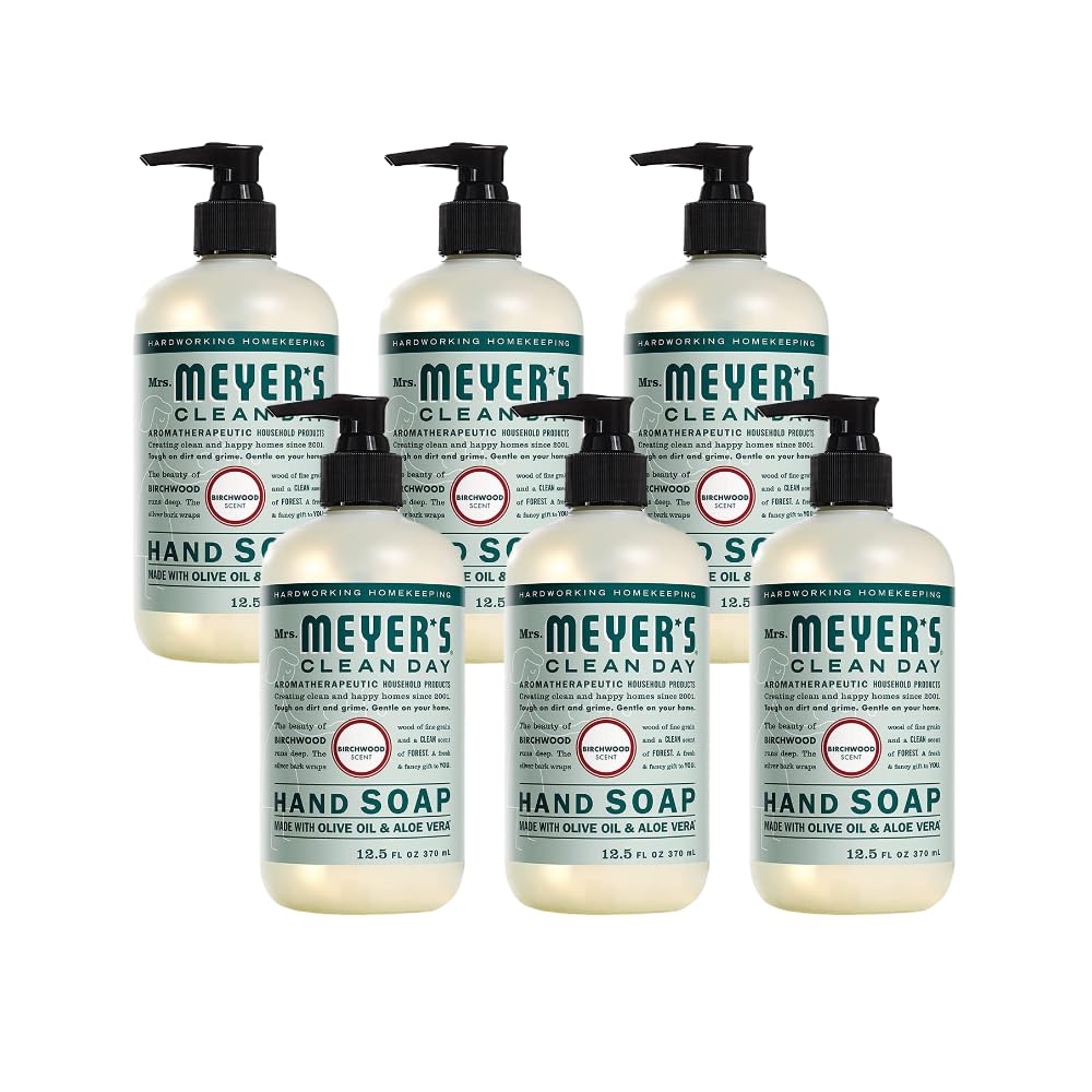 Mrs. MEYER'S CLEAN DAY Liquid Hand Soap, Birch Wood 12.5 Fl Oz (Pack of 6)