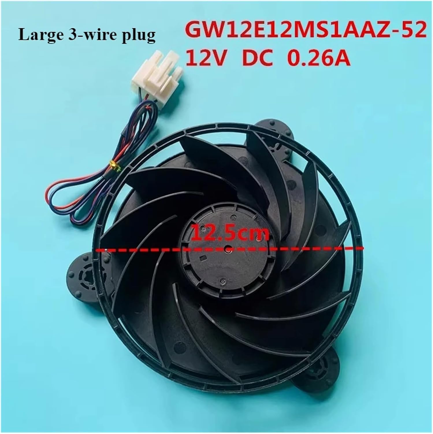 Accessories,Compatible For Meiji， Refrigerator Cooler Freezer Fan GW12E12MS1AAZ-52 DC12V 0.26A Fan
