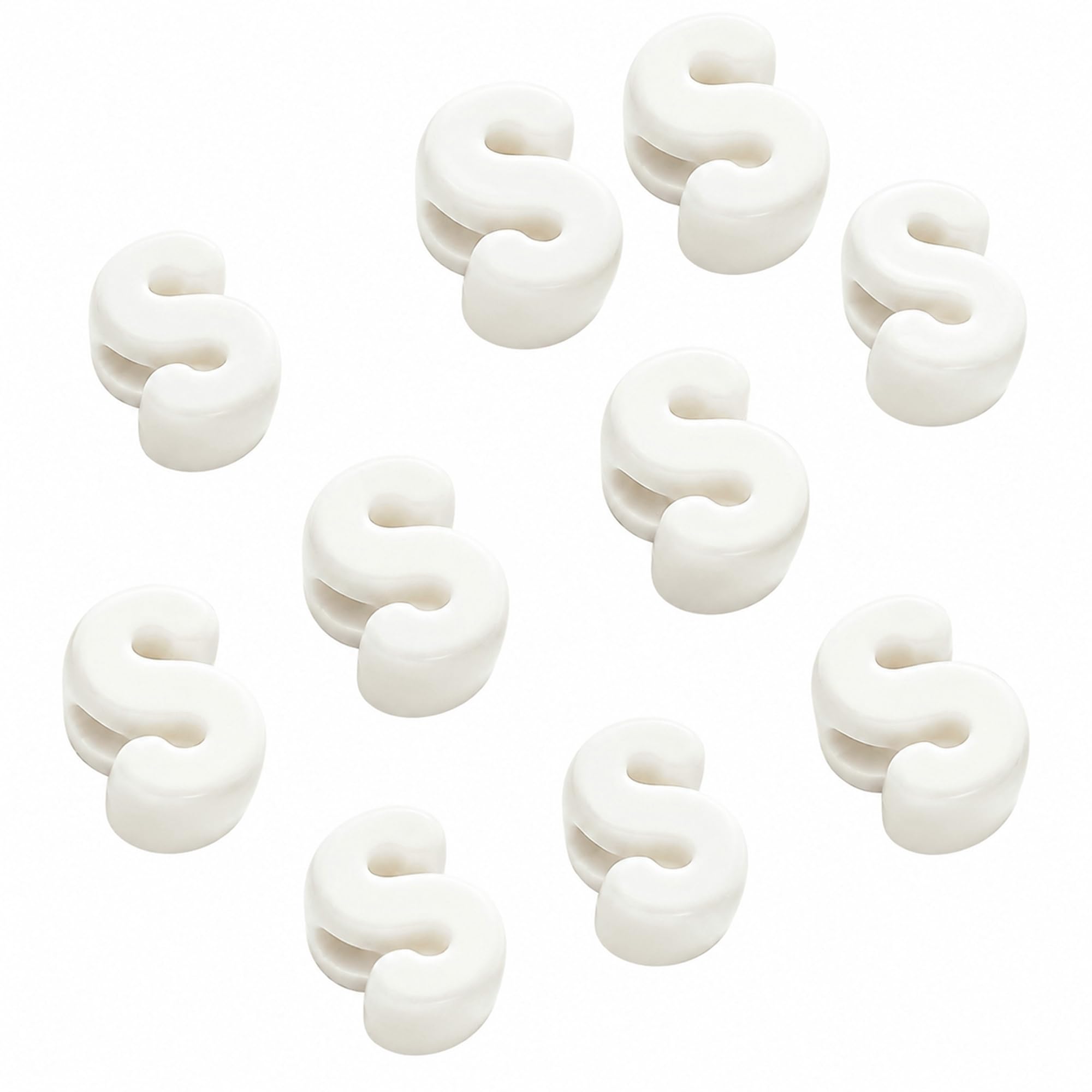 Letter Beads, 10pcs Alphabet Beads, Large Acrylic Letter Beads with 6mm Holes for Bracelet Making, Jewellery, Keyrings and Craft Projects (Cream White, Letter S)
