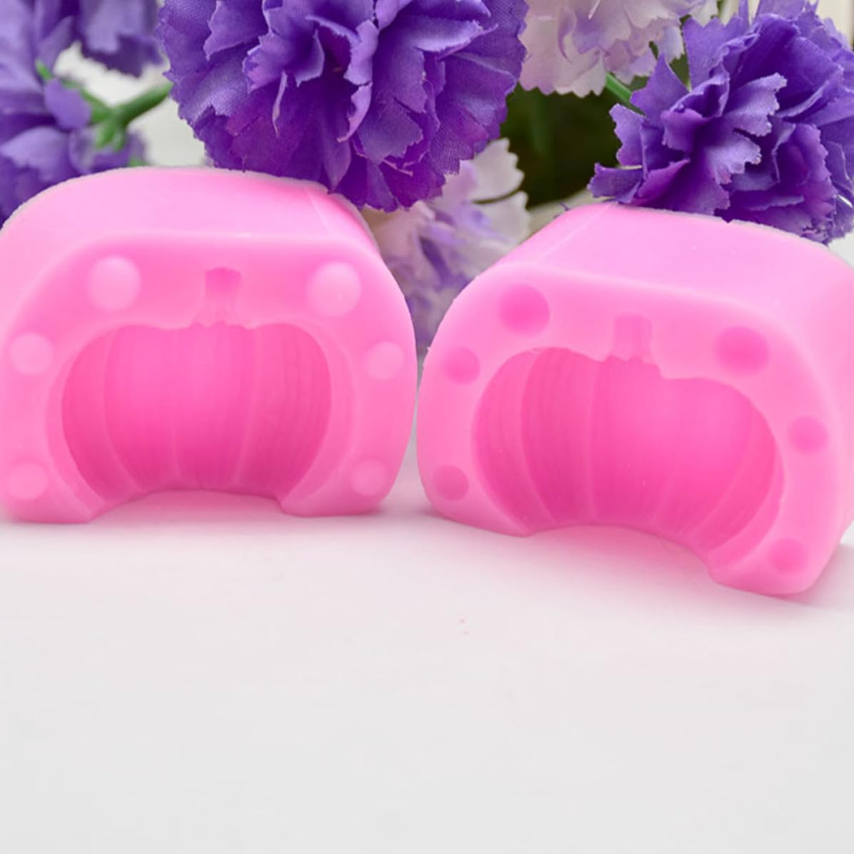 24 Piezas Molde de Silicona para Calabaza de Halloween, Rosa