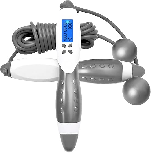 Miniatura 1 de Cuerda de saltar, contador digital de cuerda de salto de velocidad para interiores y exteriores, entrenamiento de boxeo, cuerda de saltar con peso