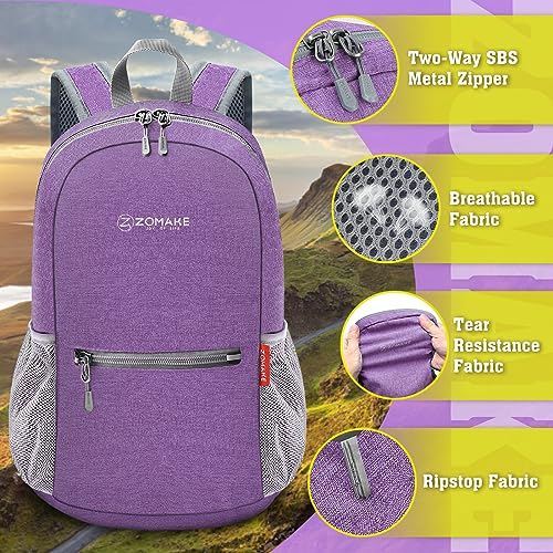 Mochila ligera ZOMAKE plegable 10L para senderismo miniatura 7