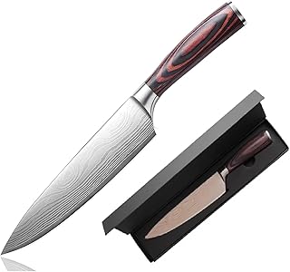 ZEUTER 8-Inch High Carbon German Stainless Steel Kitchen Chef's Knife for Cutting and Chopping Santoku Knife, Damascus Kni Price In India