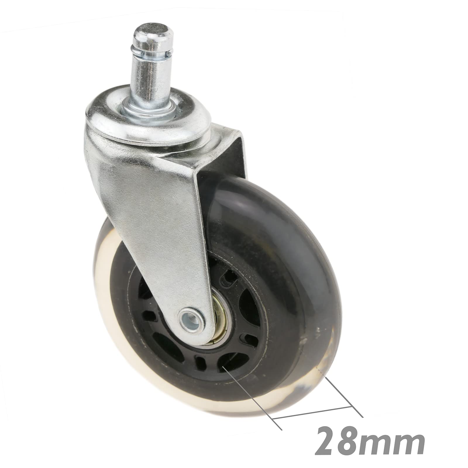 PrimeMatik - Rotelle pivotanti Ruote Industriale di Poliuretano Senza Freno 75 mm M11 5-Pack