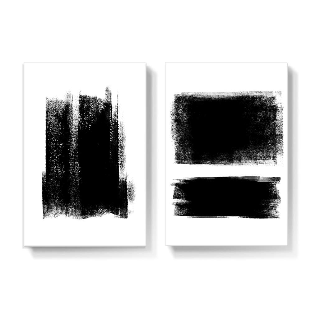 Amazon Com Gronda Black And White Canvas Wall Art Living Room Decor Minimalist Artwork Framed Abstract Paintings Simple Pictures Ready To Hang For Bathroom Bedroom Dining Room 16x24 Inch 2 Panels Posters
