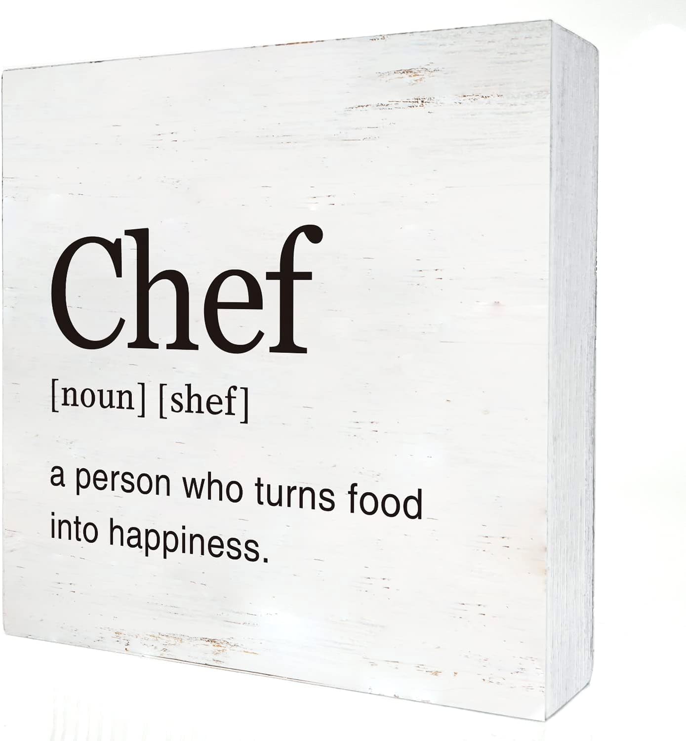 Chef Box Sign 5x5 Inch Rustic Wooden Kitchen Tabletop Decor