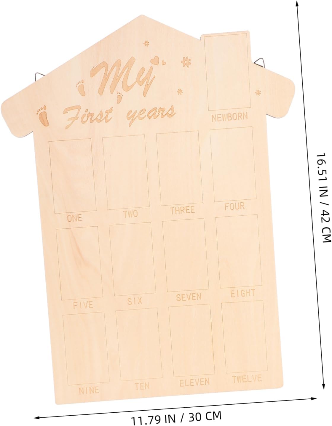 Totority Wooden Keepsake Picture Frame for Birthday Photo Board Nursery Decoration Compact Design for Displaying Cherished Memories
