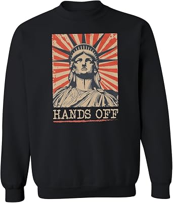 Hands Off Statue of Liberty Design - Anti 47 Protest Unisex Crewneck Sweatshirt