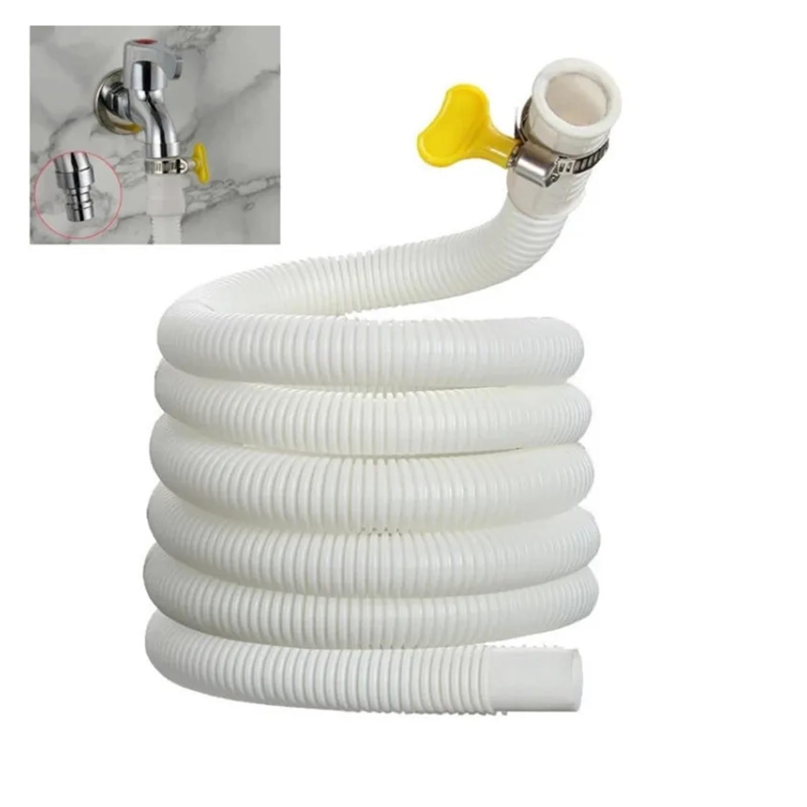 Washing Maching Drain Hose 1-3M White Pipe Inlet Hoses Extension Drainpipe Tube for Air Conditioner Kitchen Faucet Accessories(1.5M)