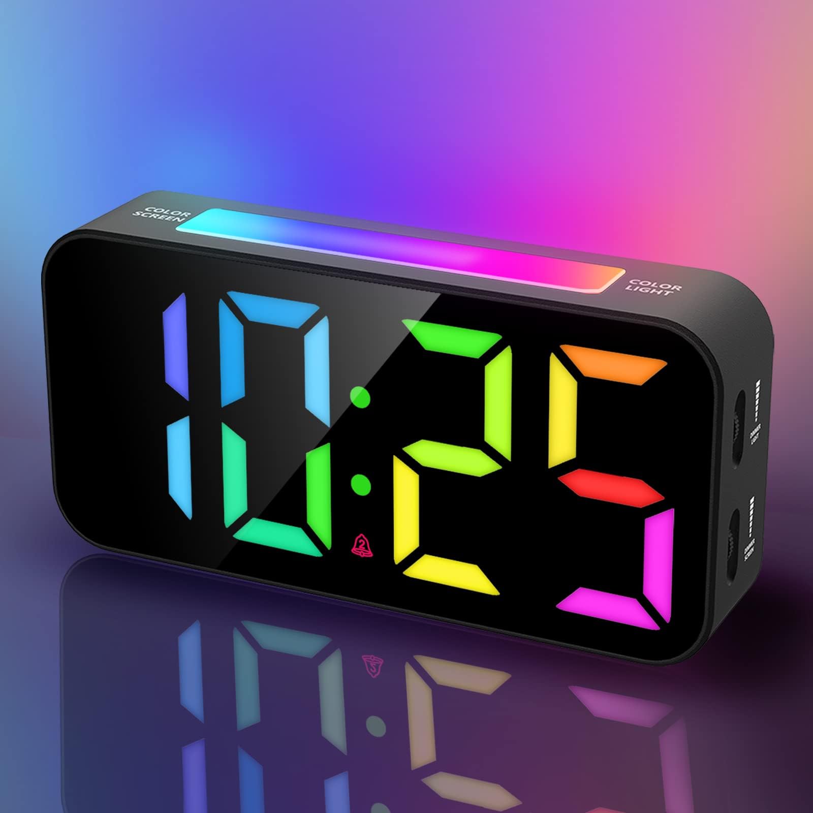 Digital Alarm Clock with Night Light, Alarm Clocks Bedside, Large LED Display, Full Range Brightness, Snooze, 12/24H, Loud Alarm Clocks for Heavy Sleepers, Bedside Alarm Clock for Kids, Seniors