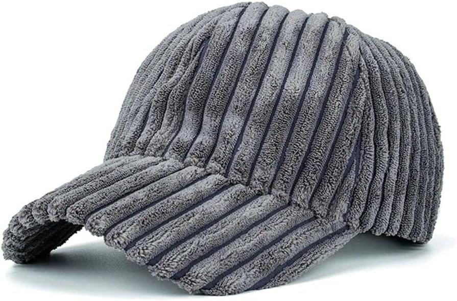 Baseball Cap Autumn Winter Keep Warm Women Mens Adjustable Dad Hat Striped Plain Corduroy