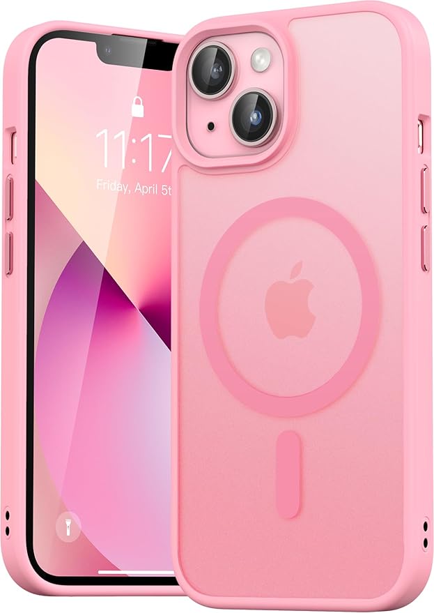 TUUTPU Cover Magnetica Per IPhone 15 Pro, Custodia Comaptibile Con Magsafe Trasparente Antiurto Protezione Copertura Della Fotocamera Non Ingiallente Sottile Silicone Telefono Clear Case, Nero - Foto 3