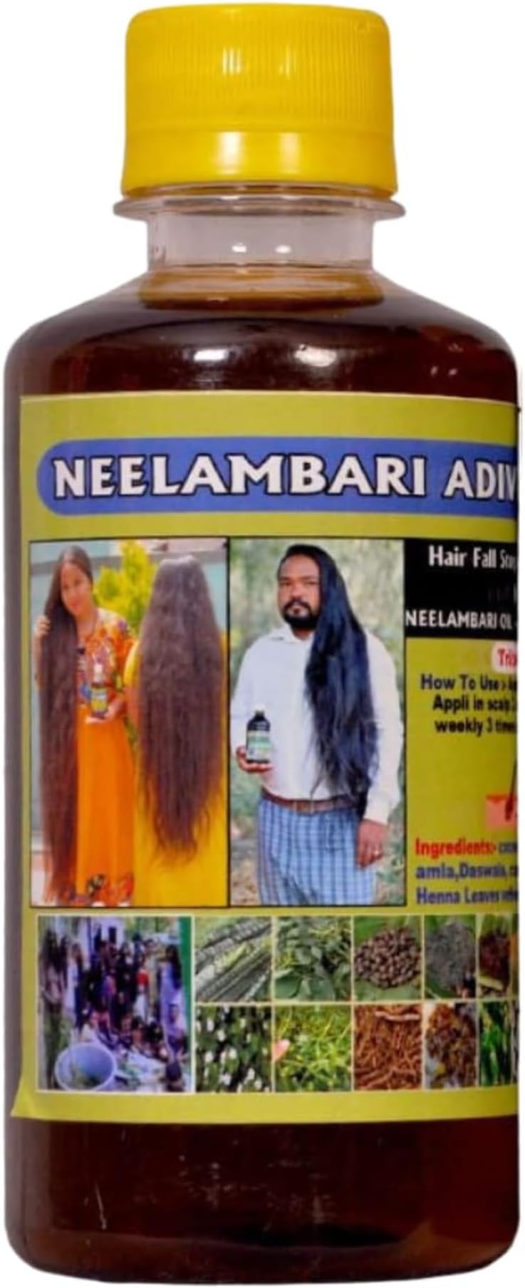 Adivasi Neelambari Herbal Hair Oil for Hair Growth, Hair Fall Control, Dandruff Treatment, 100% Pure Ayurvedic Herbs Hair Care Oil (750 ML)