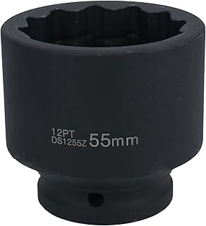 55mm 3/4in Drive Metric Shallow Impact Hub Wheel Nut Socket 12 Sided Bi-Hex