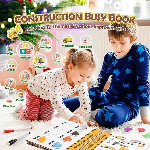 Montessori Toys for 2 3 Year Old Boys, Luckades Construction Toys Busy Book Sensory Books for Toddlers 2-4 Preschool Toys Educational Toys for Kids 4-6 Christmas Birthday Gifts for 2-6 Year Old Boys 2 61rmIMcofYL. AC