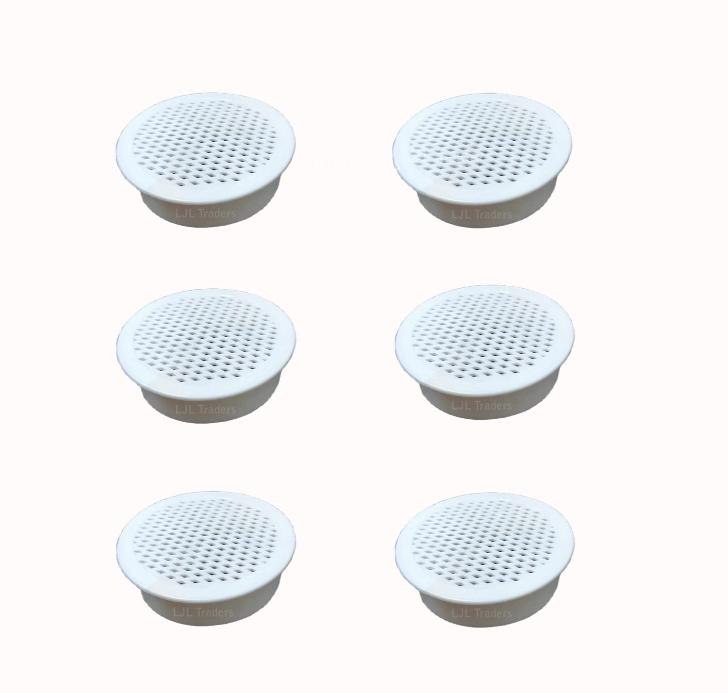 LJL Traders Round Wall Air Hole Closer Mosquito Net Dust Controller White - 6 Pieces (3 INCH)-image-4