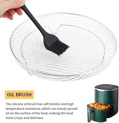 Miniatura 4 de Accesorios para freidora de aire, estantes de deshidratación apilables de 3 capas, bandeja de acero inoxidable para freidora de aire, estante de