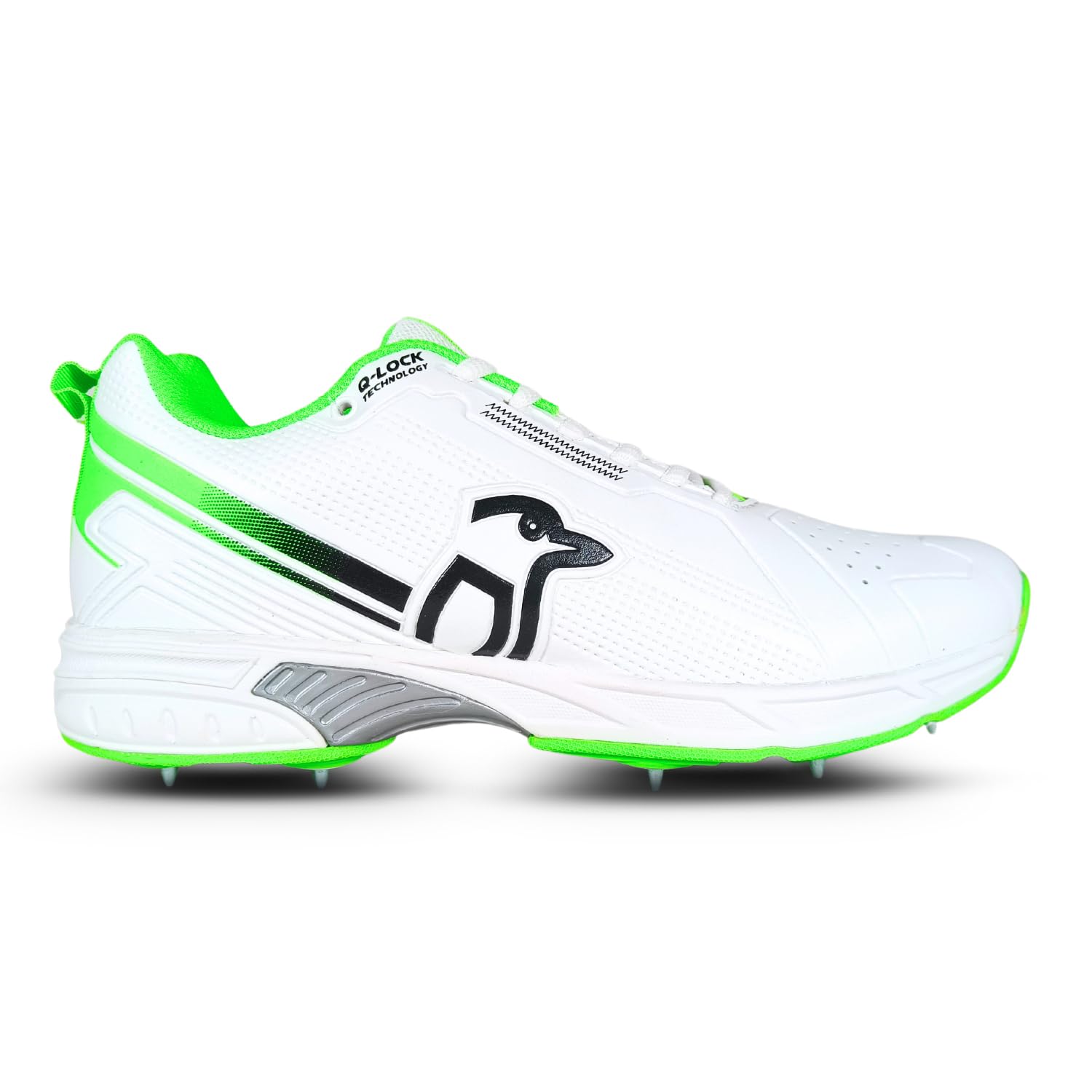 Mens Pro 3.0 Spike Cricket Shoe - Green/White - 9 UK
