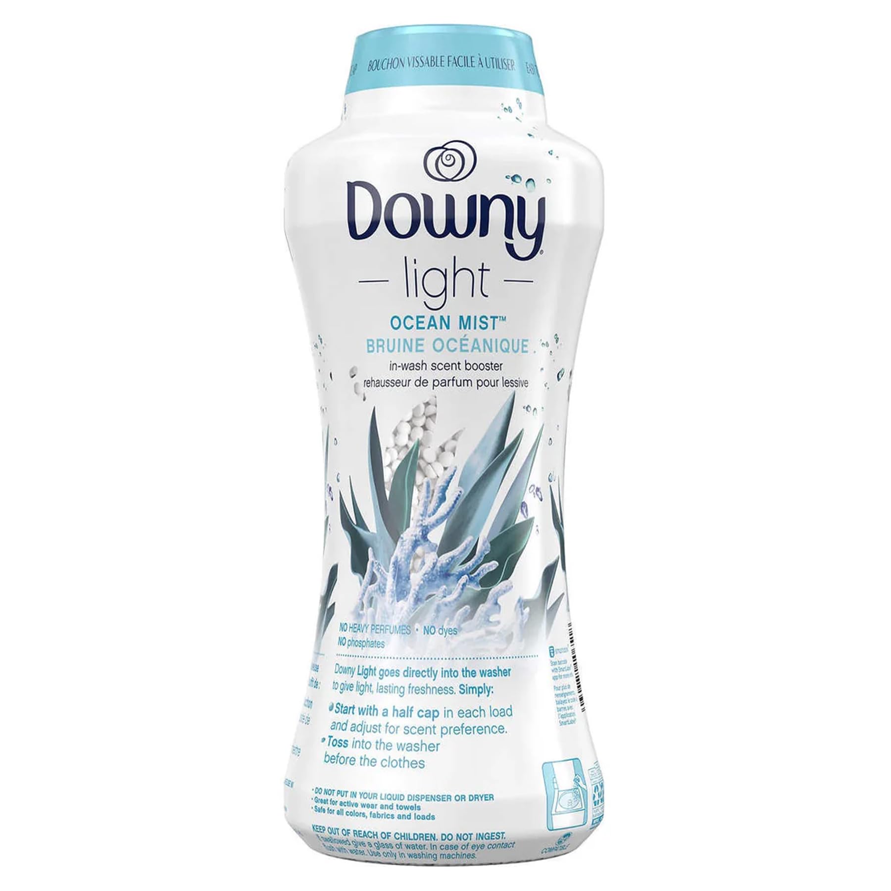 DownyLight In-Wash Scent Booster Beads, Ocean Mist (34 oz.), 1 Count (Pack of 1)