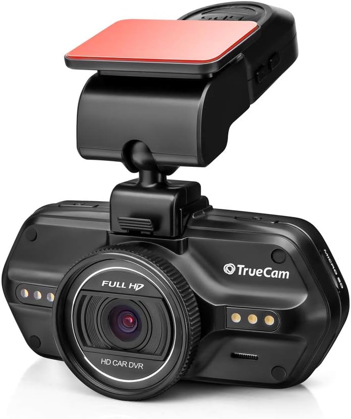 TrueCam A5s - Full HD Dashcam Car Camera with GPS, Speed Camera Detection, Display, Loop Recording, G-Sensor, and Parking Mode