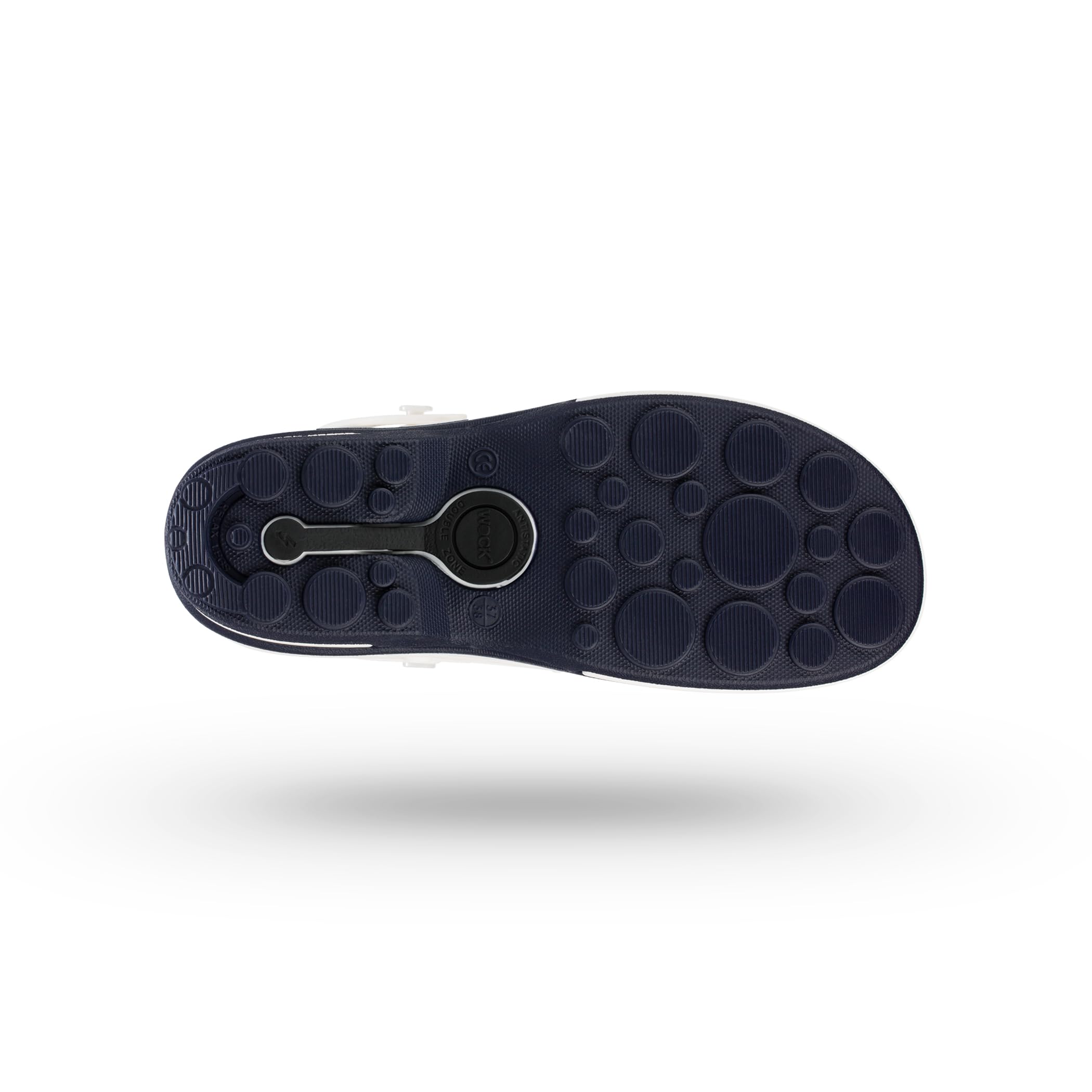 WOCK Clog, Damen Sanitär Clogs Orange/Weiß, Unisex - Mann Frau Clog mit Fersenriemen, Sterilisierbarund mit Zitronenaroma - Größenbereich 35-48