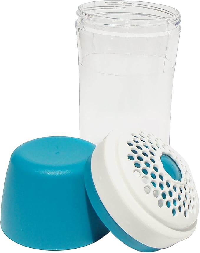Tupperware 12 oz Clear Shaker Dispenser with Blue Cap