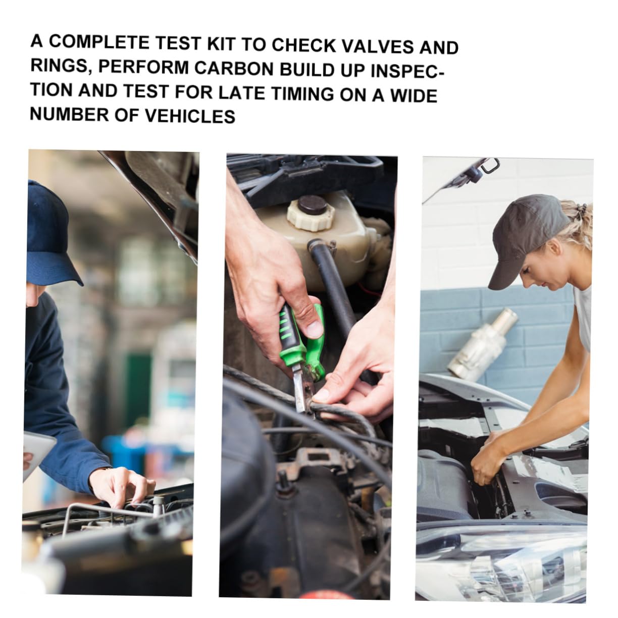 Automotive Cylinder Pressure Gauge Kit 0-300 Psi Gasoline Gauge Injection Tester Sturdy Plastic Rubber Copper Alloy Construction