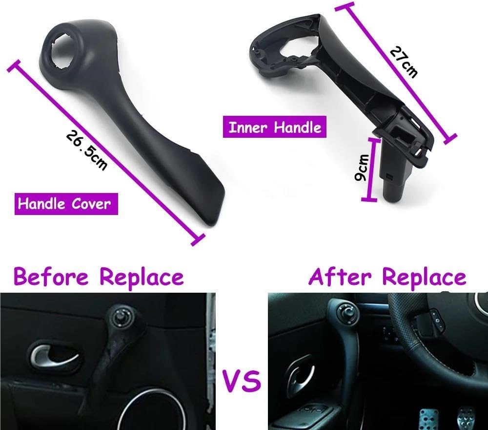 Pannello Di Controllo Maniglia Interna Porta Anteriore Sinistra Destra Per Auto Per Renault Per CLIO 3 2005-2009, 8200316977(Front Right-Handle)