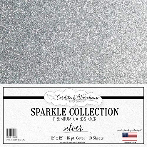 Cardstock Warehouse Sparkle Silver Glitter - 12 x 12