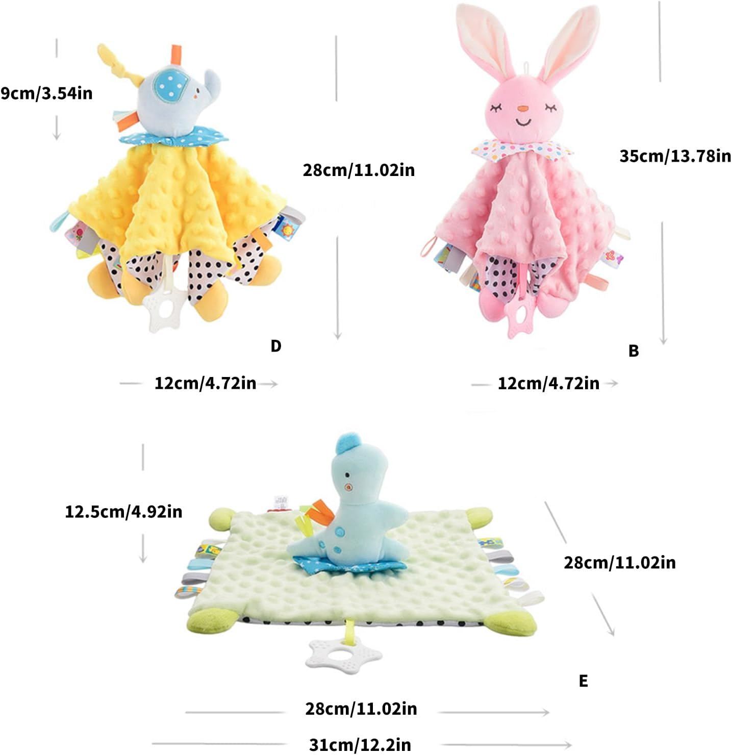 Appease Towel Small Comforting Blanket Lovely Animal Soothing Doll Toddler Comforter Pacify Soother Toy Newborns Calming
