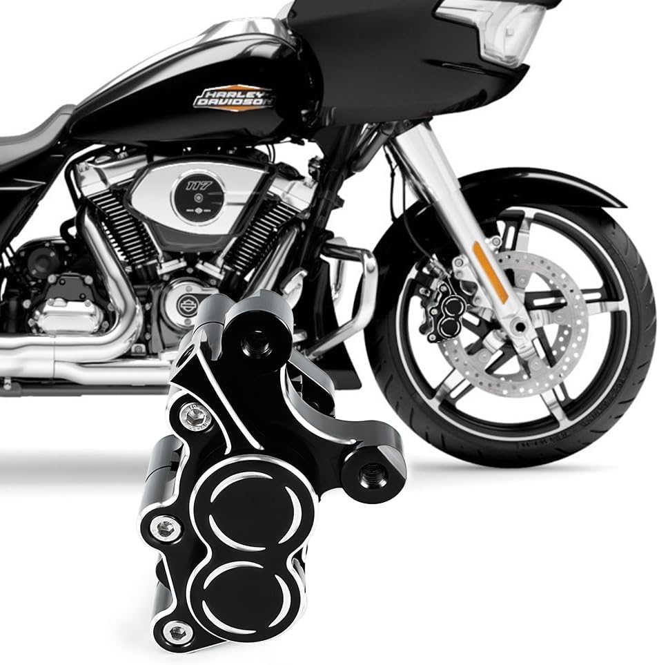 4-Piston Brake Front Caliper for 2009-2025 Harley Touring Street Glide Road Glide Road King Electra/Ultra 11.5in Rotors (Front Right)