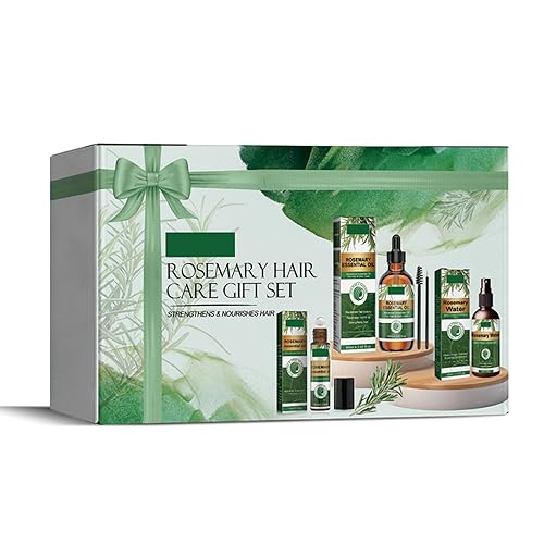 Juego de aceite de crecimiento de romero para el cuidado del cabello con spray y rodillo, reparación del cabello para fortalecer y nutrir,
