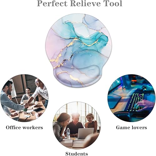 Miniatura 6 de WAVEYU Alfombrilla de mouse ergonómica con soporte de muñeca, alfombrilla de mouse de oficina con reposamuñecas, alfombrilla de mouse para
