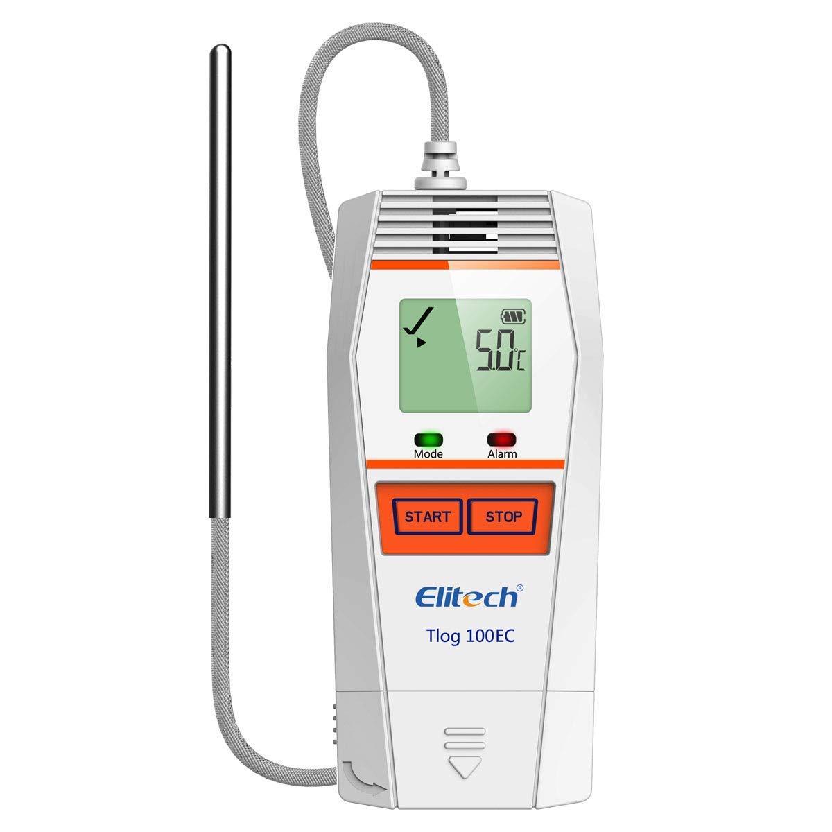 Elitech Tlog 100EC Ultra Low Temperature Data Logger, Temperature Data Recorder with External Sensor, 32000 Points, PDF Report, USB 2.0
