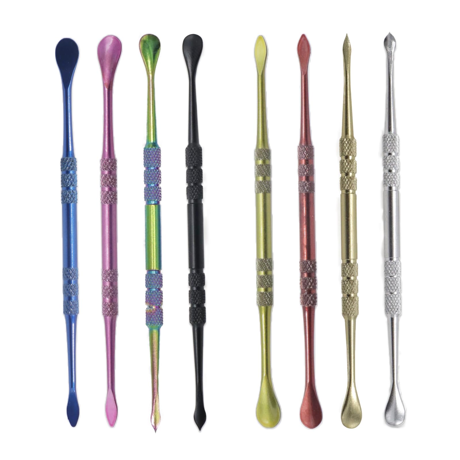 Joyangy 8PCS Wax Carving Tools, Stainless Steel Double-Headed Sculpting Kit, 4.6" Wax Modeling Engraving Spoons for Clay Pottery Molding Shaping, 8 Colors