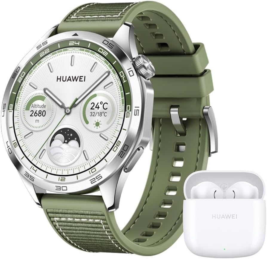 HUAWEI WATCH GT 4 Smart Watch 46MM Green Woven Fitness Tracker