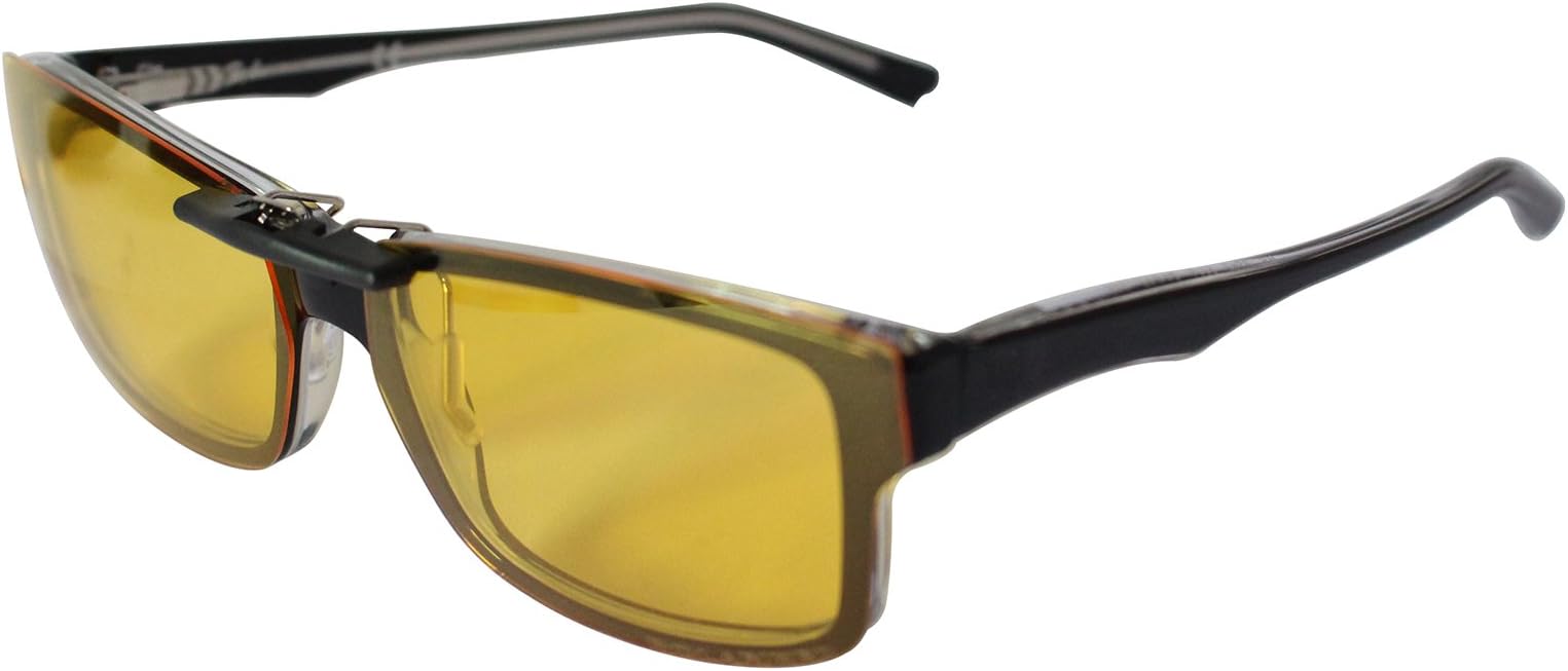Custom Polarized Clip On Sunglasses for Ray-Ban RB5245 (RX5245) 54-17-145(No Frame) night vision Yellow