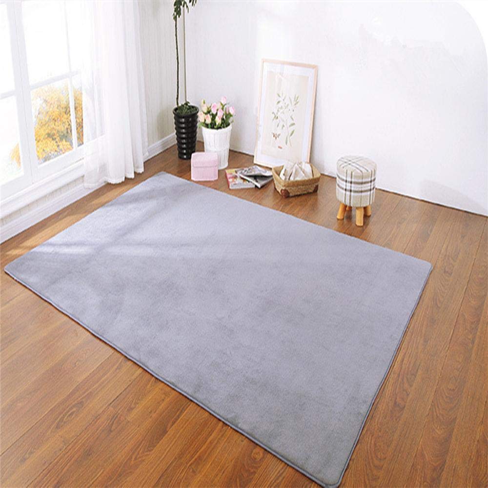 Tapis de chambre gris 120x160 cm en molleton de corail solide et épais
