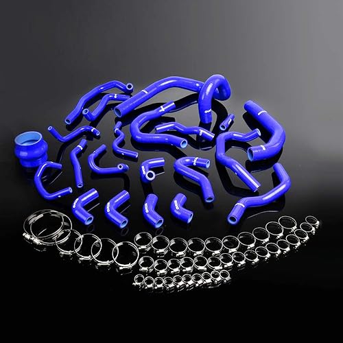 Miniatura 7 de PIT66 Kit de manguera auxiliar de radiador de silicona, compatible con Toyota Supra MK3 MA70 7M-GT 86-92 con abrazaderas