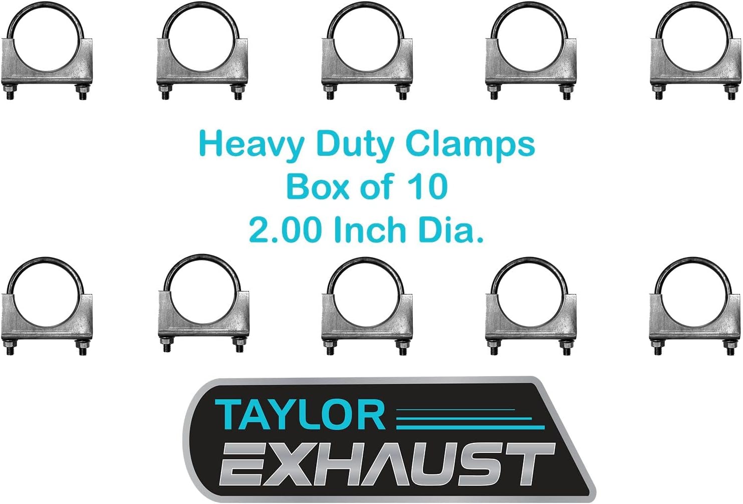 2" U-Bolt Exhaust Clamp Heavy Duty BOX of 10 Saddle Style m200 35408 33200